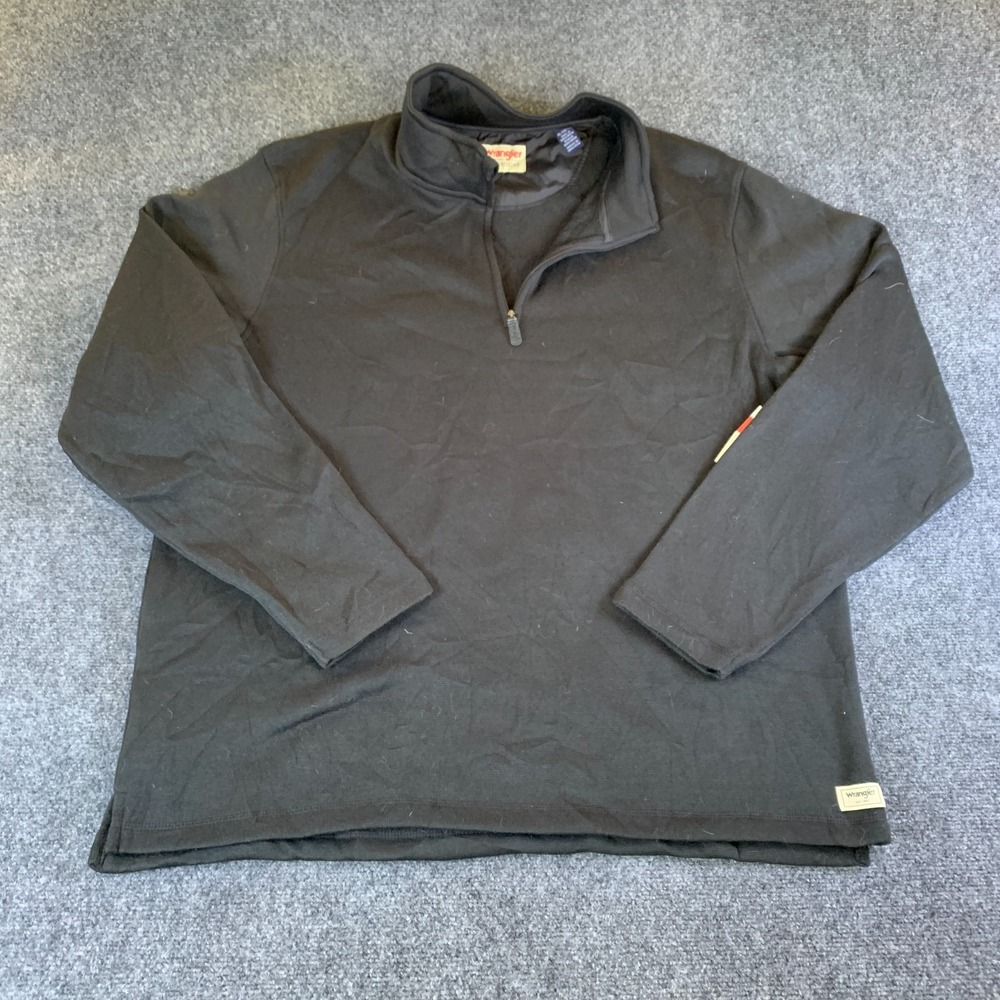 Wrangler Sweater Mens XL Caviar NWT Fleece Lined Quarter-Zip Pullover 10ZHGZB2A